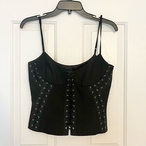 •SOLD• Black Lace-Up Bustier Corset Top